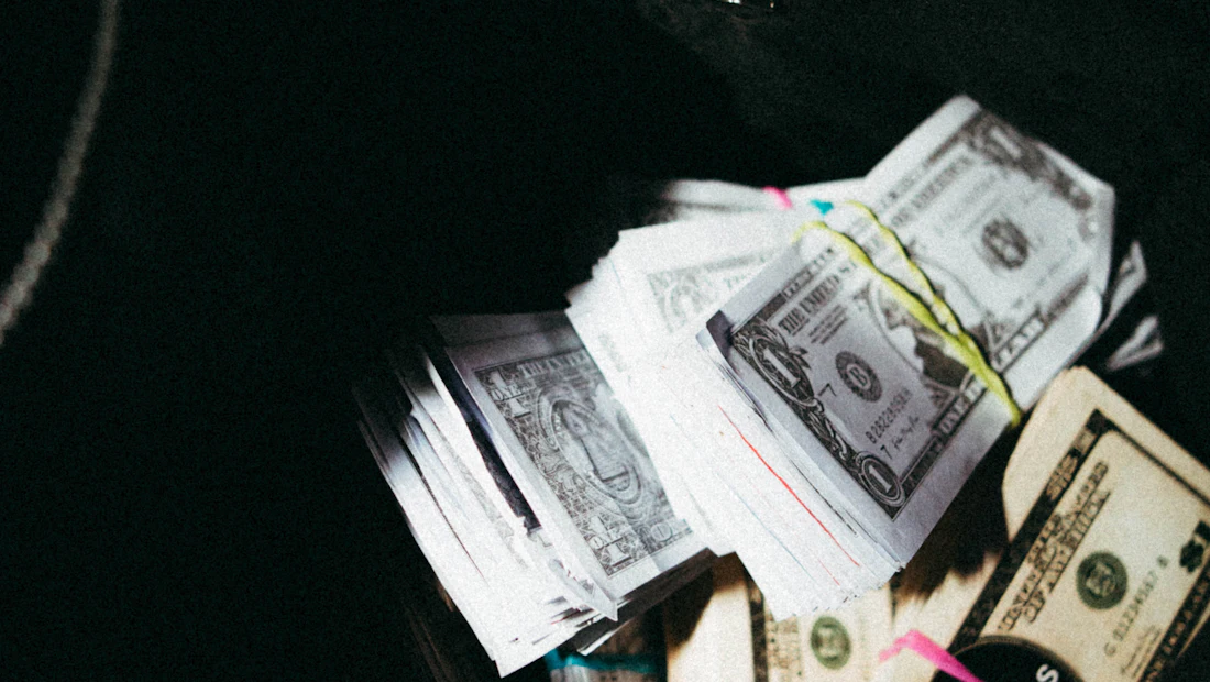 Bundled banknotes prepared for secure transport